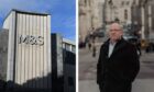 A collage made up of: M&S on St Nicholas Street, left, and Bob Keiller standing on Union Street in a black coat, on the right.