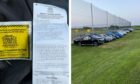 Football fans were issued with fines for parking on the grass next to Accommodation Road near Aberdeen Beach. Images: Hugh MacLellan.