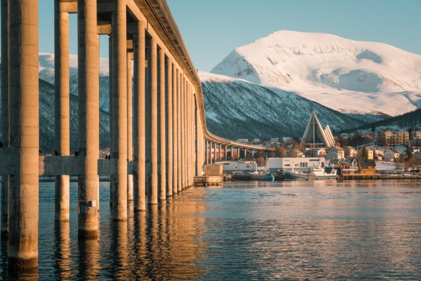 The bridge leading to the Arctic Cathedral