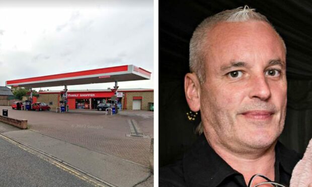 Alan Mackenzie almost collided with the wall of Elgin's Esso filling station. Image: Google Maps/ Facebook