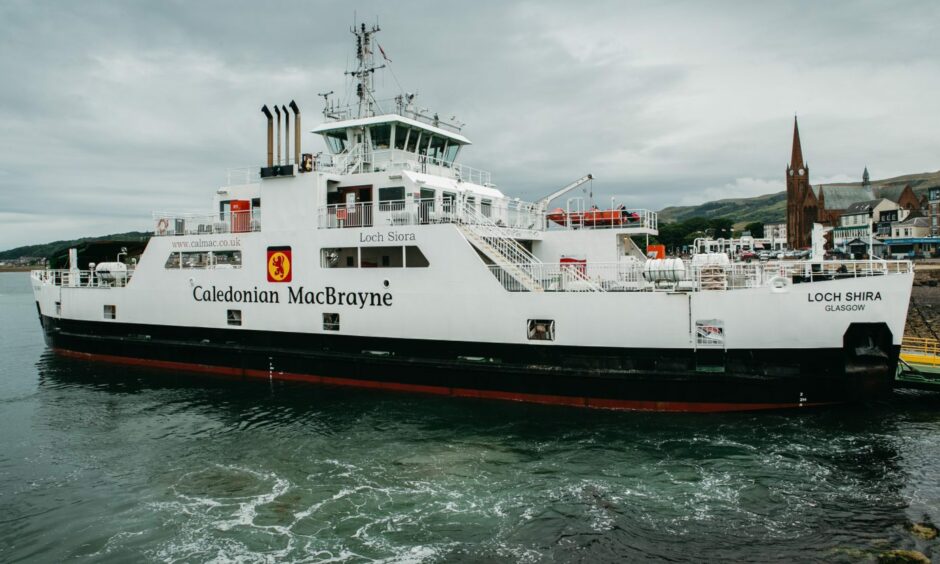 CMAL's Gaelic Language Plan reveals all ferries and harbours to have a Gaelic name. The language will be taught via a toolkit. Picture shows; MV Loch Shira. Largs. 
