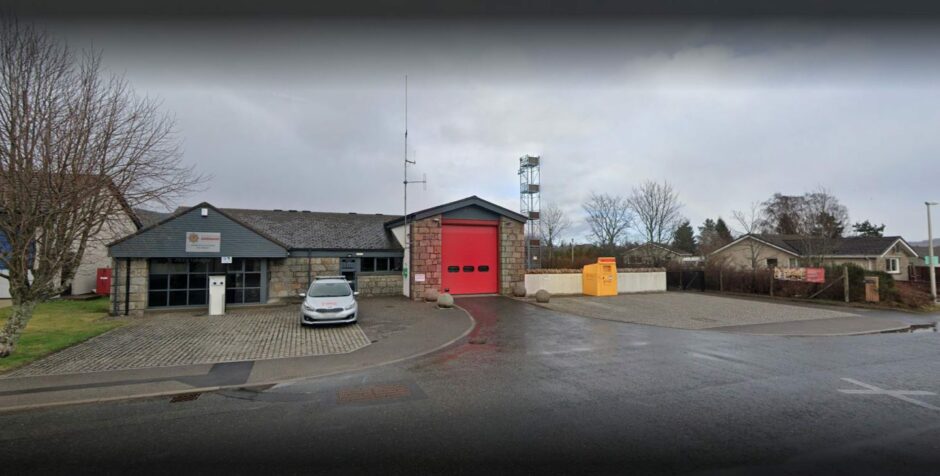 Exterior of Aviemore fire station, the workplace of the firefighters who are aiming to raise money for Macmillan Cancer Support.