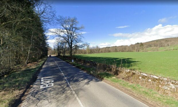 The lorry was travelling southbound on the B977 Kintore to Raemoir road when it overturned. Image: Google Street View.