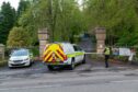 The sealed off scene after bombs were found in hotel grounds. Image: Brian Smith.