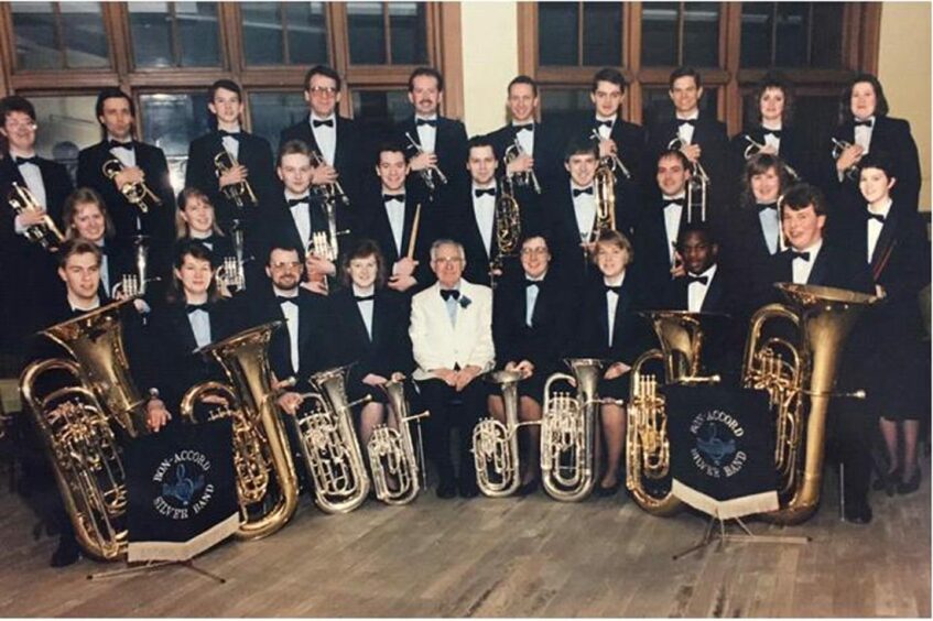 The Bon Accord Silver band line-up in 1962.
