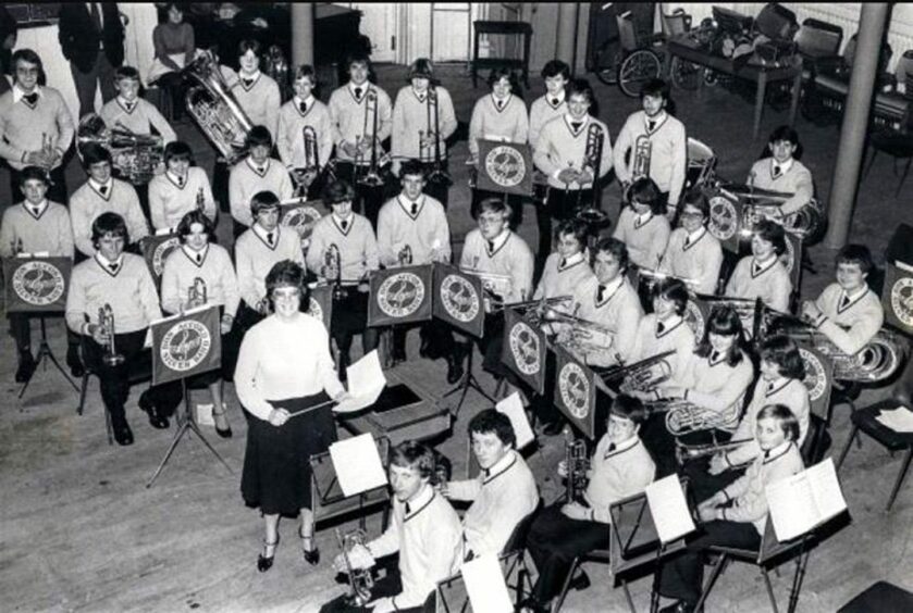 A black and white photo of the Bon Accord Silver Band.