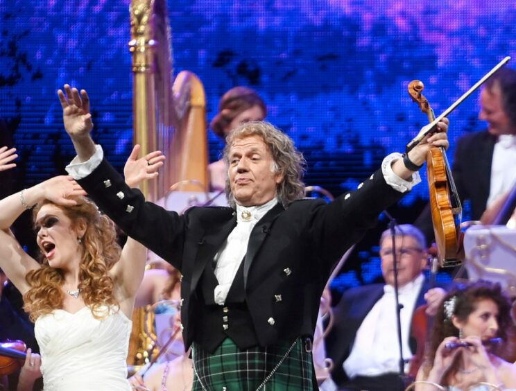 Andre Rieu surprised the Aberdeen audience last year in his kilt. Image: Chris Sumner/ DC Thomson.