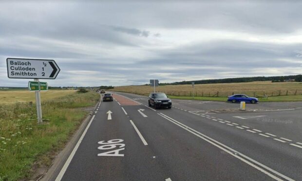 The crash on the A96 Inverness to Elgin road, happened at the Culloden turnoff.  Image: Google Maps.