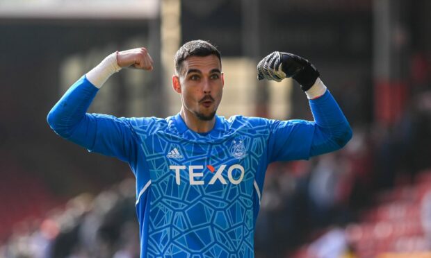 Aberdeen keeper Kelle Roos had 13 league clean sheets during the season. Image: Darrell Benns/DC Thomson.