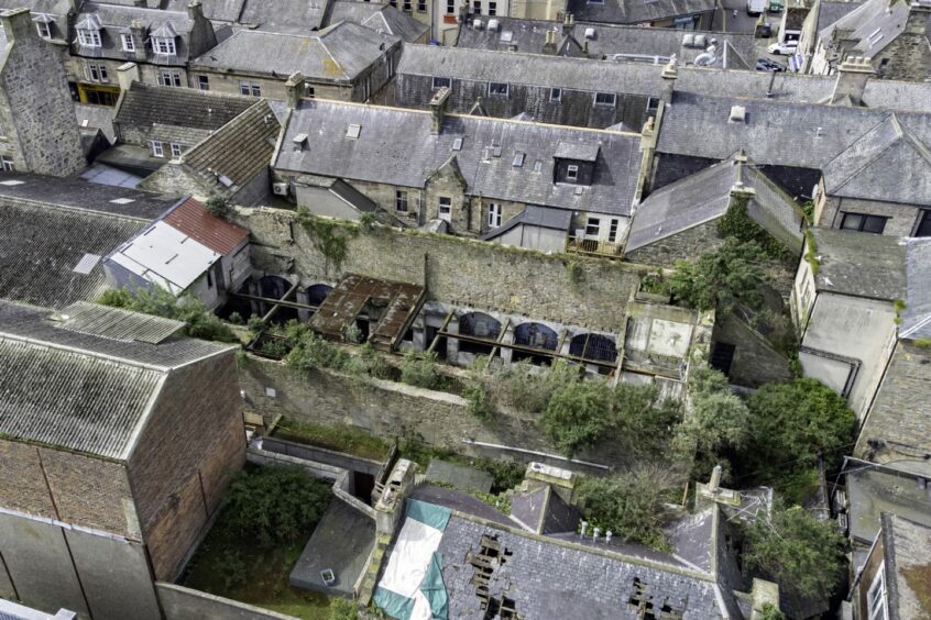 Drone picture shows the former Jailhouse nightclub in Elgin.