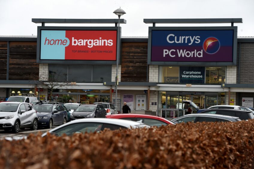 Currys store at Inverurie Retail Park, another store Peter Stewart shoplifted from.