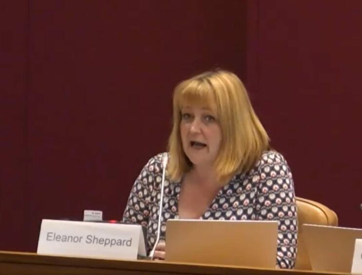 Aberdeen City Council chief education officer Eleanor Sheppard in the chamber on Tuesday. Image: Aberdeen City Council.