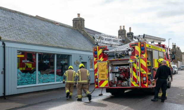 The Bothy in Burghead was on fire earlier this evening. Image: Brian Smith.
