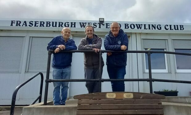 Fraserburgh West End Bowling Club members Graham Duthie, John Bryce and Jonathan Griffiths