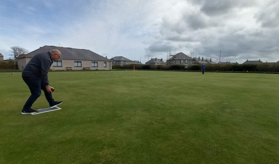Fraserburgh West End Bowling Club member Graham Duthie takes to the bowling green