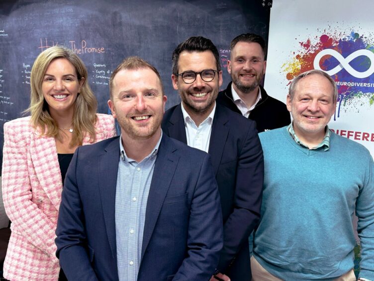 (From Left to Right) ThinkPR CEO, Annabel Sall; A-ND CEO, Billy Alexander; Global E&C CEO, Terry Allan; Vysus Group CFO, Geoff Morrison; and Senior Lecturer at the University.