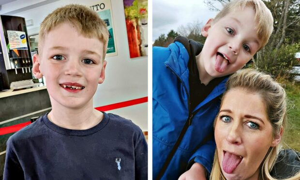 Harrison Cooney, 7, from Kinloss is adapting to life without mum Victoria, who died last year.