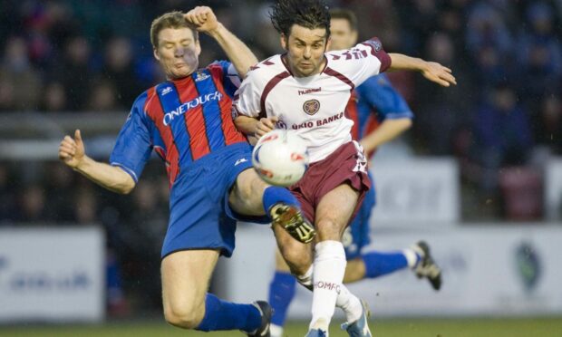 Darren Dods in action for ICT against Paul Hartley, of Hearts, in 2006. Image: SNS