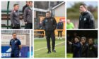 Highland League managers Gary Manson of Wick, top left, Ross Jack of Rothes, bottom left, Allan Hale of Huntly, centre, Buckie's Graeme Stewart, top right, and Steven Mackay of Nairn have all expressed their support for the move to five subs.