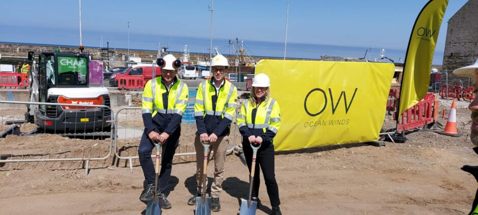 Energy Minister Gillian Martin joined some of the project team for the official groundbreaking ceremony in Buckie.