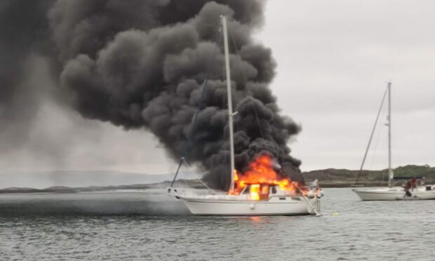 The yacht was destroyed by the fire. Image: Supplied.