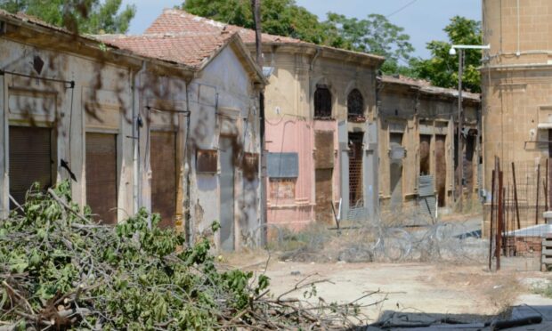 Inside the abandoned forbidden zone in Nicosia. Image: George Mitchell