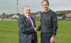 New Lossiemouth manager Frank McGettrick, right, with Lossiemouth chairman Alan McIntosh. Pictures by Jason Hedges