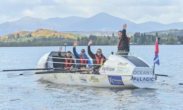 The team, pictured here training on Loch Ness, will take on Talisker Whisky Atlantic Challenge in December. Image: Jason Hedges / DC Thomson