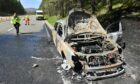 The burned out car was badly damaged in the incident.  Images by Jason Hedges/DC Thomson.