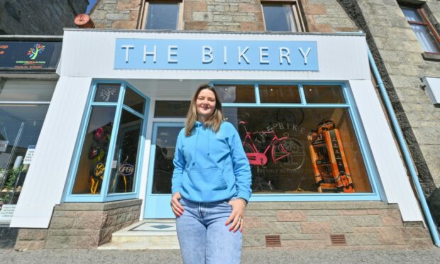 The Bikery in Huntly, with project coordinator Laura Mitchell   May 30th 2023. Image: Jason Hedges/DC Thomson