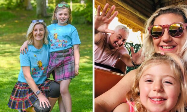 Jade and Gracie Todd are doing the Kiltwalk on Sunday in memory of husband and father John Todd, who died of a sudden and unexpected heart attack in January 2021. Image: DC Thomson/Jade Todd