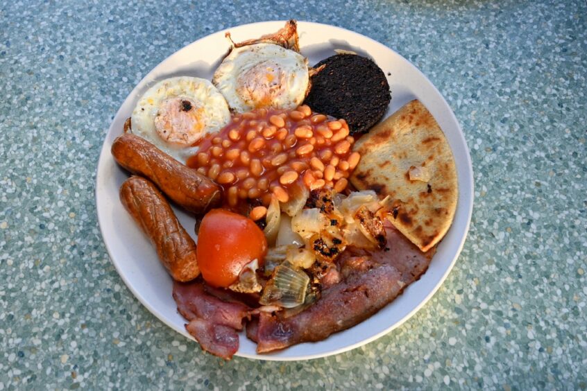 Cooked breakfast at The Pitstop.