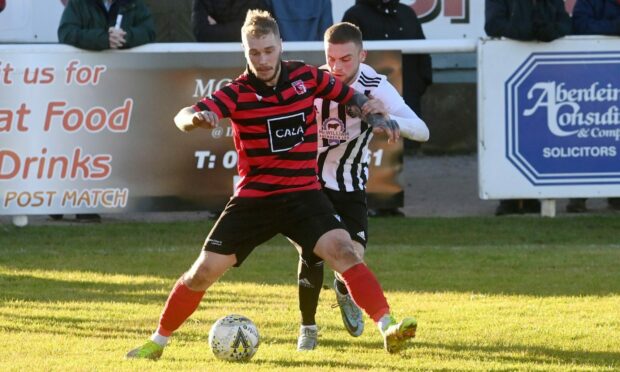 Robert Ward during his time with Inverurie Locos in a match against Fraserburgh