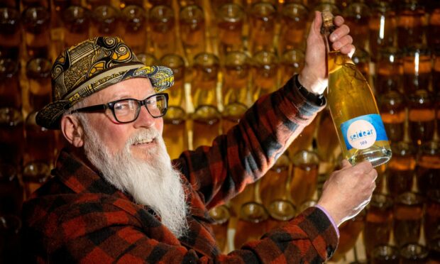 Christian Stolte's says his uniquely Scottish bubbly boasts a honeycrisp flavour and yellow undertones. Image: Kath Flannery/DC Thomson