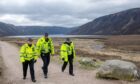Police officers on patrol for bad behaviour at Loch Muick, one of Aberdeenshire's most popular walking destinations. From left, Mildred Robertson, Mike Flaherty and Ann Ashman. Image: Kath Flannery/DC Thomson