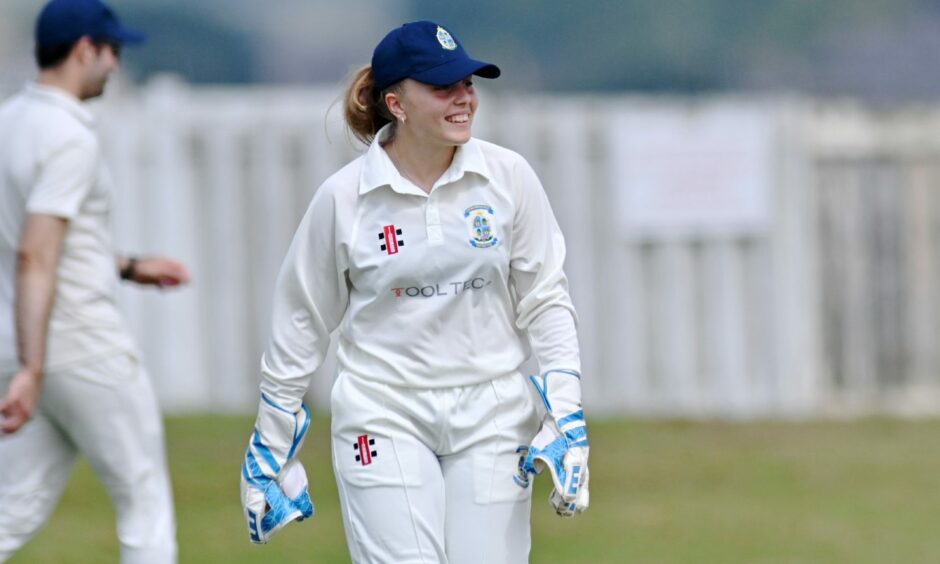 Alisa Lister at Eastern Premier League cricket match between Stoneywood-Dyce and RH Corstorphine.