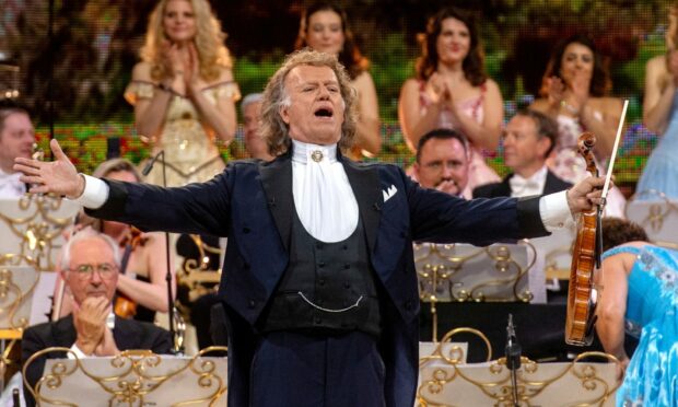 Andre Rieu with his 60-piece Johann Strauss Orchestra. Image: Kath Flannery/DC Thomson