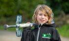Strachan schoolboy Arlo Everett is travelling along the Deeside Way on his pogo stick to raise money for charity. Image: Kami Thomson/DC Thomson.