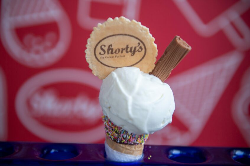 Shorty's vanilla ice cream cone