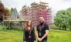 National Trust for Scotland building surveyor Annie Robertson and operations manager James Henderson have been showing how Craigievar Castle  remains pink. Image: Kami Thomson /DC Thomson.