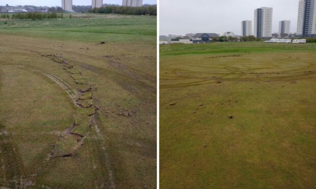 The damage to the Kings Links gold course. Image: Sport Aberdeen