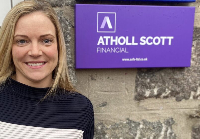 A photo of Lesley Pottinger at Atholl Scott who is helping people with retirement planning.