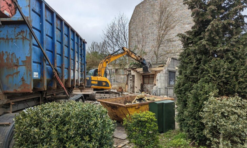 Leadside Hall, an Aberdeen community centre which was closed in a "butchering" of council budgets in 1998, is finally being demolished. Image: Alastair Gossip/DC Thomson.
