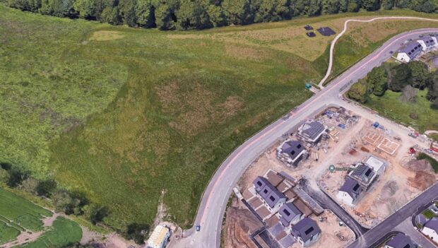 The site of the proposed Newhills primary school from above.