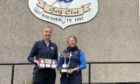 Aberdeenshire Ladies County Championship 2023 winner Robyn Fowlie, right, with 2022 winner Rachel Polson. Image: Alan Brown