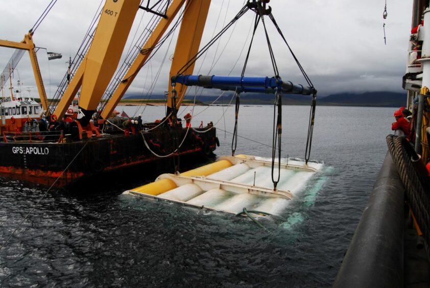 Oyster, the UK's first near-shore wave energy converter.