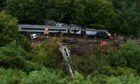 The train derailment scene at Carmont area near Stonehaven. Image: Kenny Elrick.