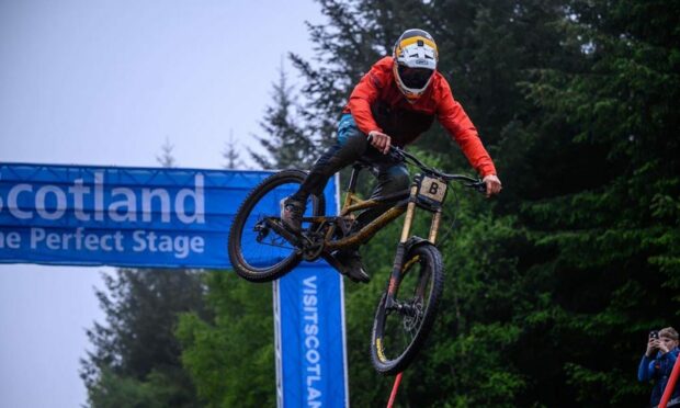 Young cyclist at a Scottish Downhill Association event