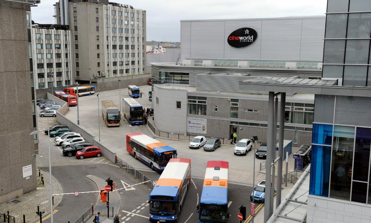 Aerial view of Aberdeen Bus Station, where incidents of antisocial behaviour have occurred.