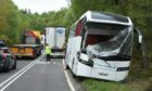Damaged coach in Contin A835 crash